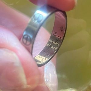 Cartier LOVE wedding band 14k white gold 48 original box and case
